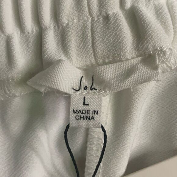 Joh Apparel Womens Large Elastic Waist Jogger Pants White Pockets‎ Stretc… - Picture 2 of 8